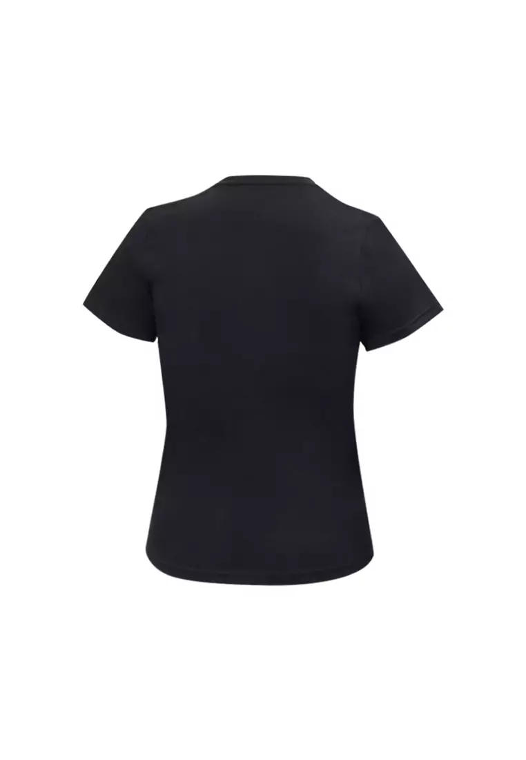 Ladies Black Round Neck T-Shirt