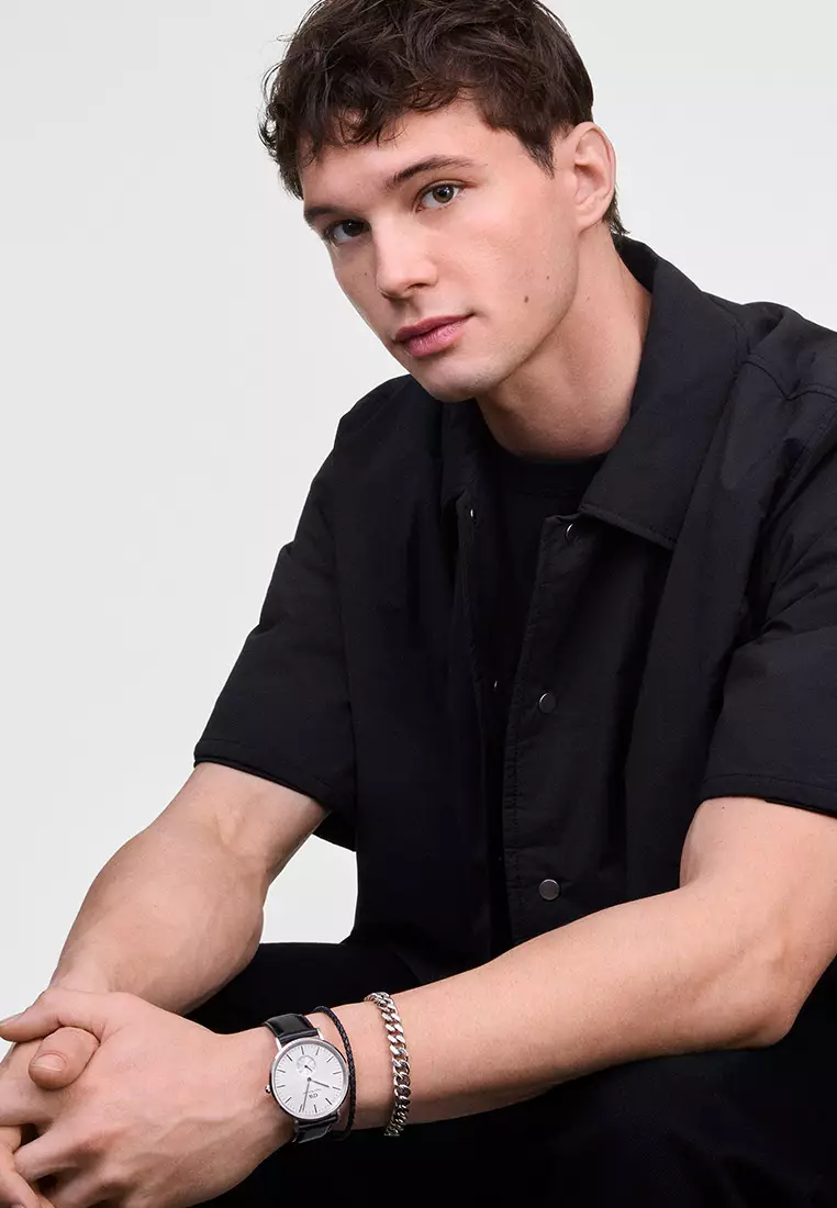 Classic 40mm Multi-Eye Sheffield Off-White Silver Sunray Silver Men Watch stainless steel Leather strap watch DW Official Authentic Original