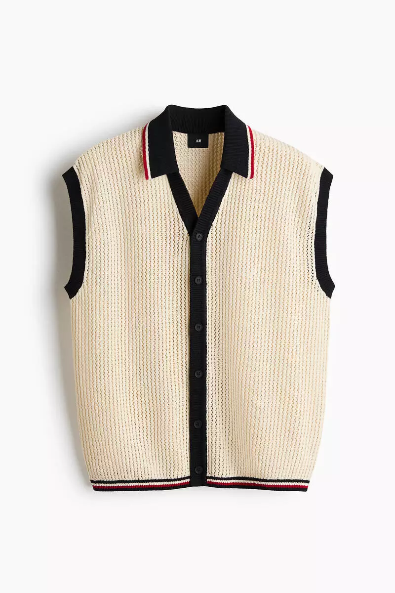 Loose Fit Textured-knit vest