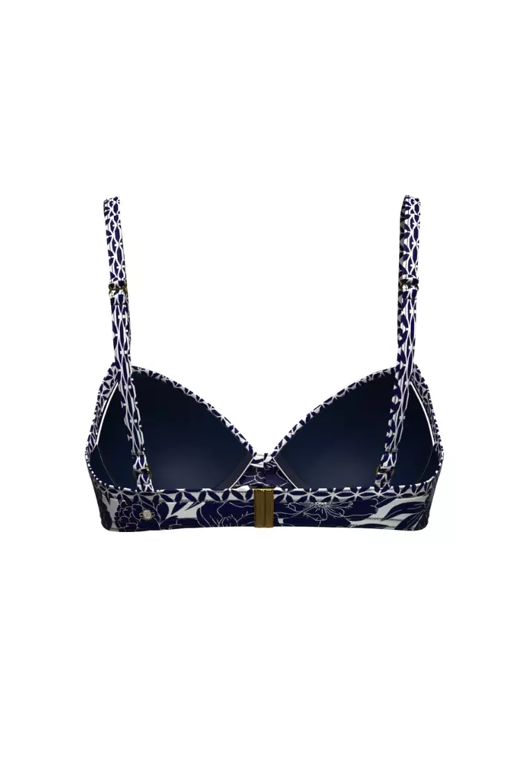 Buy Sunseeker Bold Bloom Navy Tie Front Underwire Bikini Top 2026