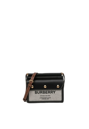 Burberry black MINI HORSEFERRY PRINT TITLE BAG WITH POCKET DETAIL Crossbody bag 294E5AC37A4109GS_1