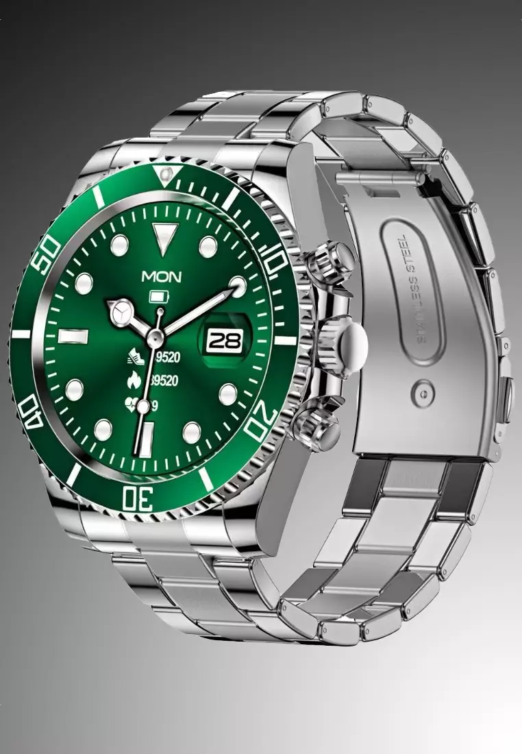 Smart Watch 46mm, Waterproof, Stainless Steel Bracelet