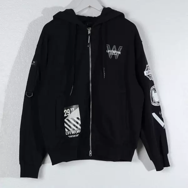 Jual LIFEWORK Hoodie LIFE WORK BIG MULTI LOGO BLACK ZIP HOODIE 100% ...
