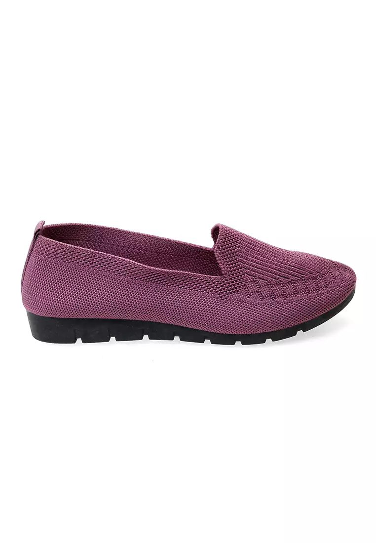 Sepatu Wanita Slip On Simple Design Casual Premium Quality - Purple