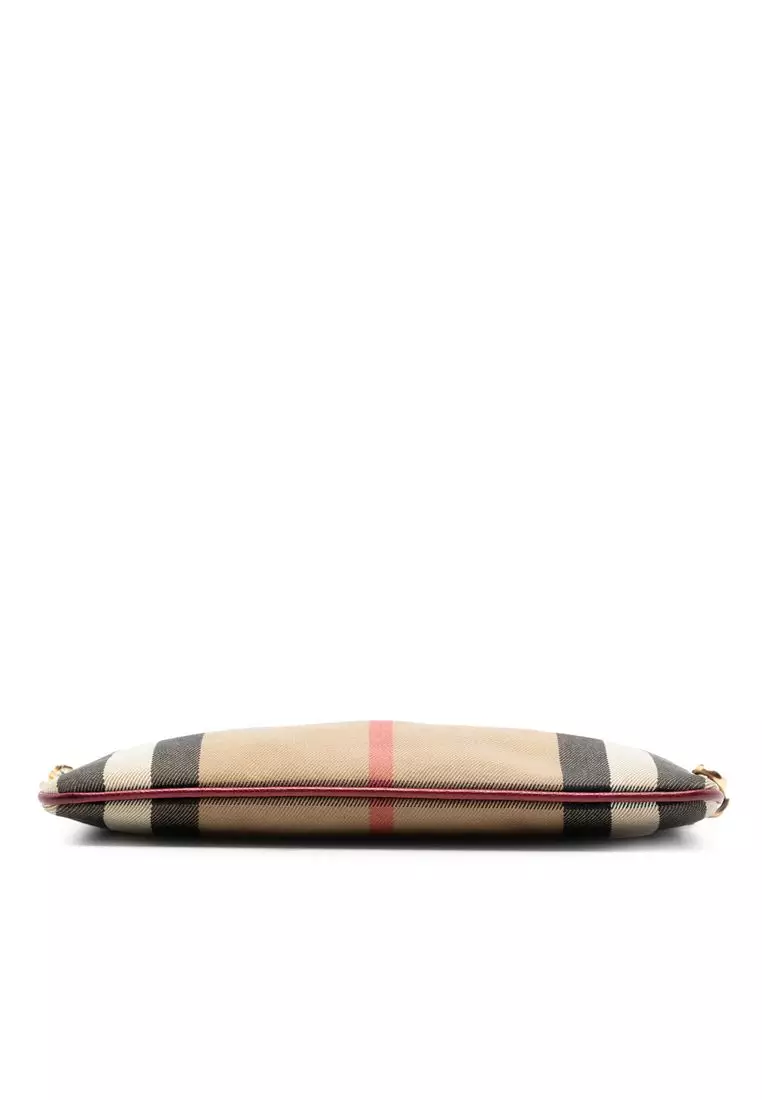 Pre-Loved Burberry House Check Canvas Derby Peyton Crossbody