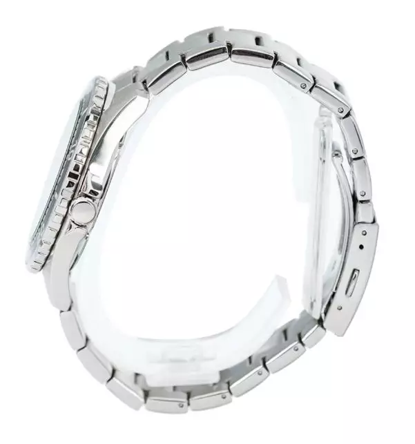 Jam Tangan Pria Alba Active AG8L29 AG8L29X1 Strap Stainless Steel Silver Color Black Patterned Wave Dial B;ack Color