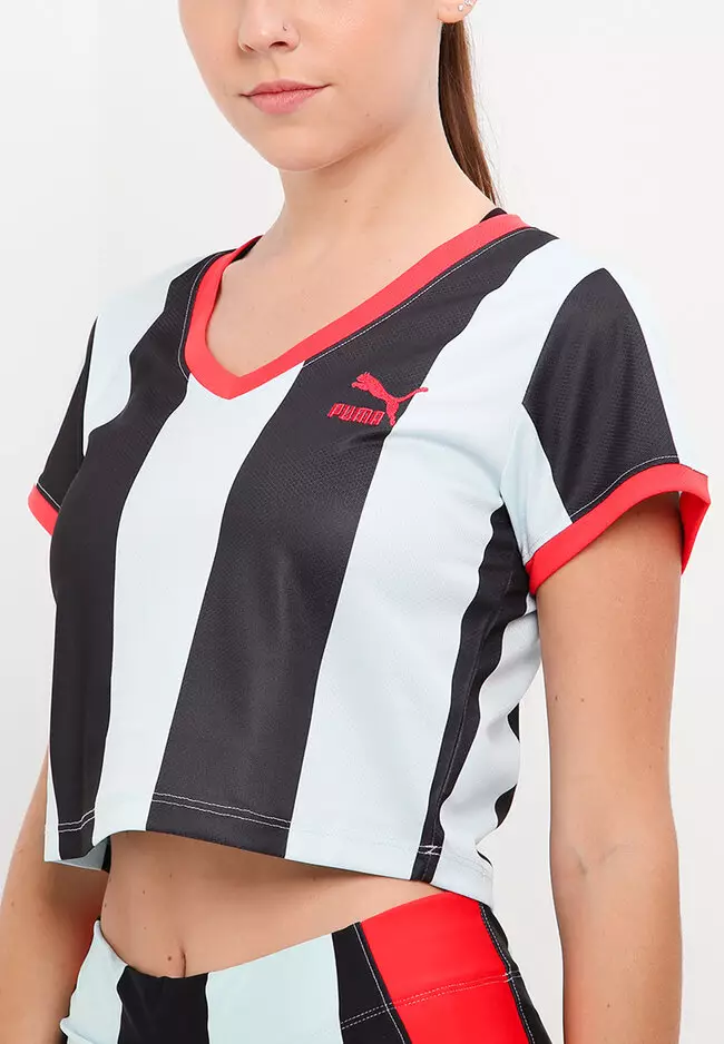 Puma stripe crop hoodie sale