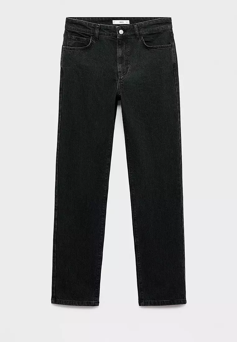 Mid-Rise Straight Jeans