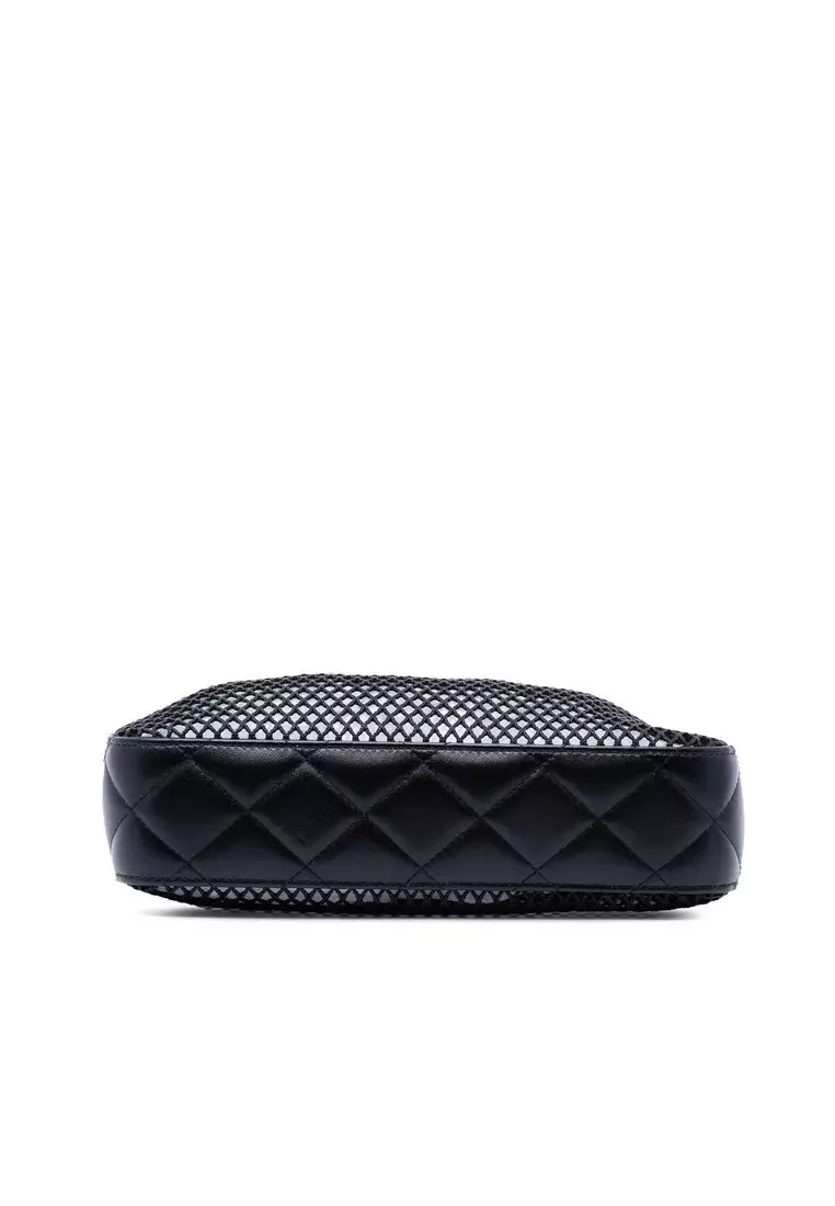 Pre-Loved Chanel Cc Mesh And Shiny Lambskin Clutch With Chain