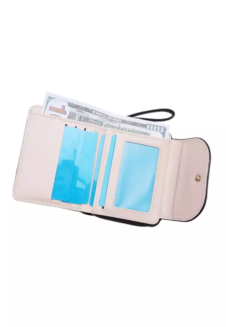 Dompet Wanita Lipat Kecil Bahan Kulit PU Leather Premium BAEOS - Pink