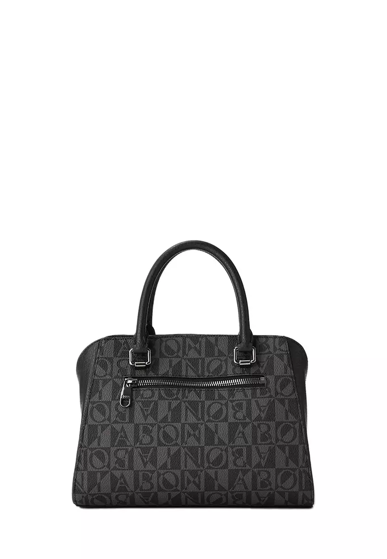 BONIA Black Chiara Monogram Satchel Bag 2024 Buy BONIA Online