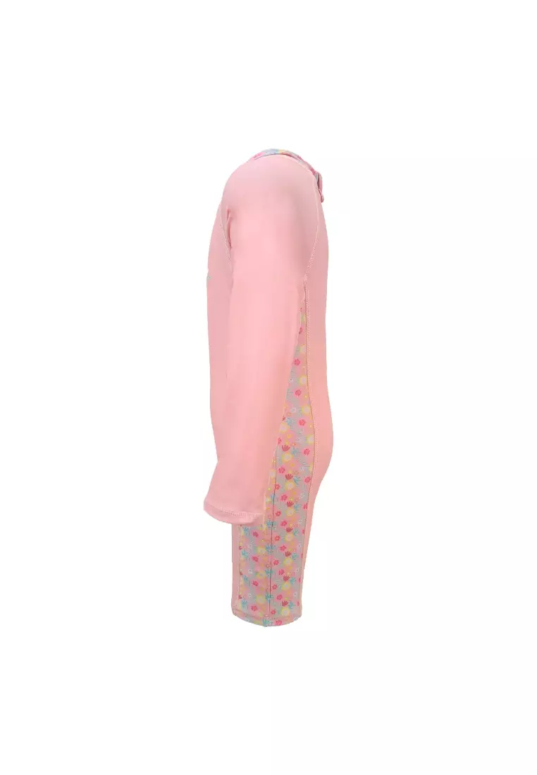 Flower Frenzy Long Sleeved One-Piece with UPF 50 Swimwear for Kids Girls