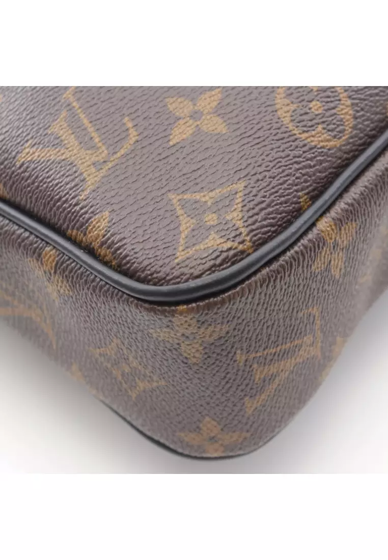 Pre-Loved Louis Vuitton PDV PM monogram macassar Briefcase Business bag PVC leather Brown black 2WAY