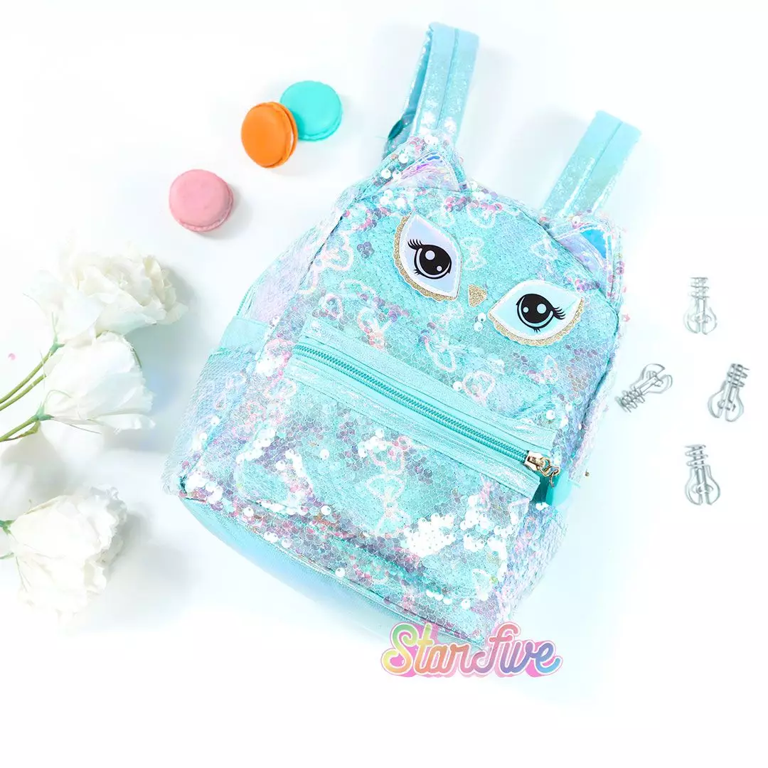 TAS SEKOLAH ANAK PEREMPUAN RANSEL ANAK TAS SEKOLAH RANSEL STARFIVE SMALL - MINT OWL