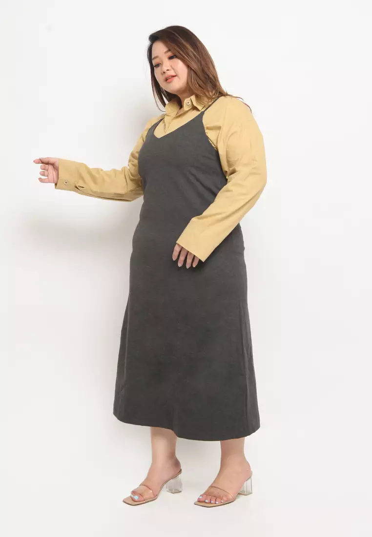 Plus Size Slip Dress Elizabeth Grey