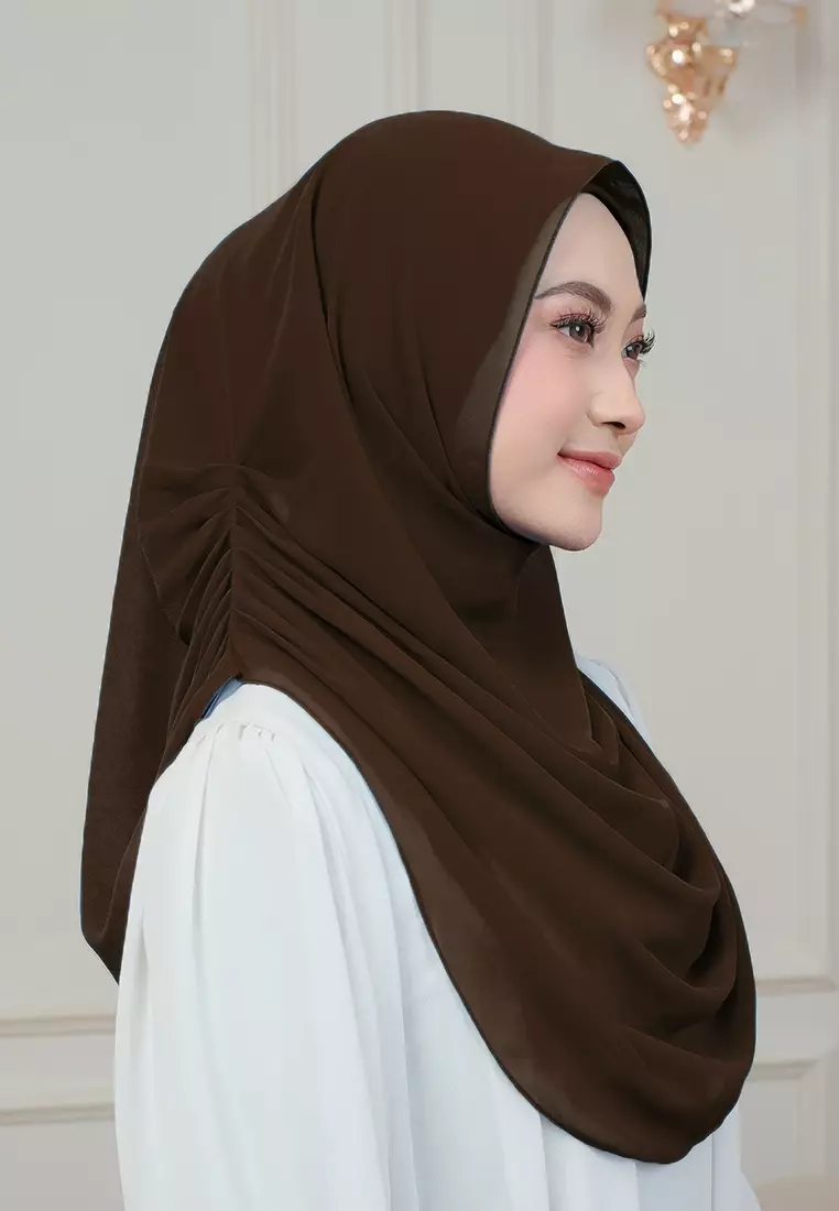 HIJAB INSTAN AURORA - DARK BROWN