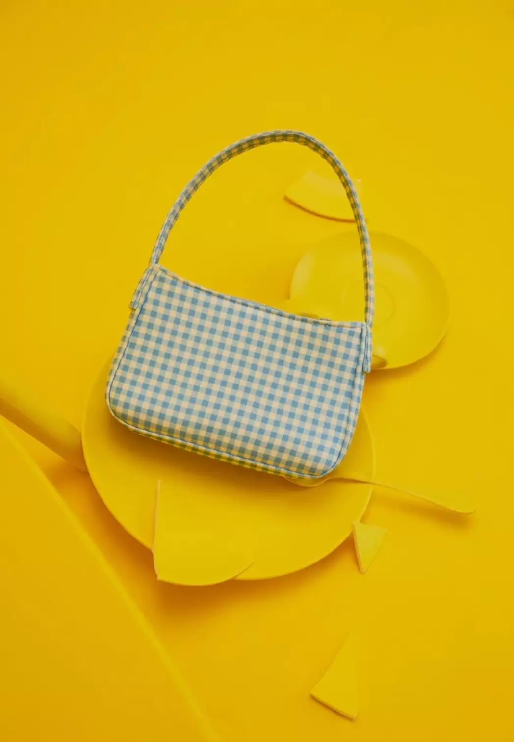 Blue and White Tartan Shoulder Bag