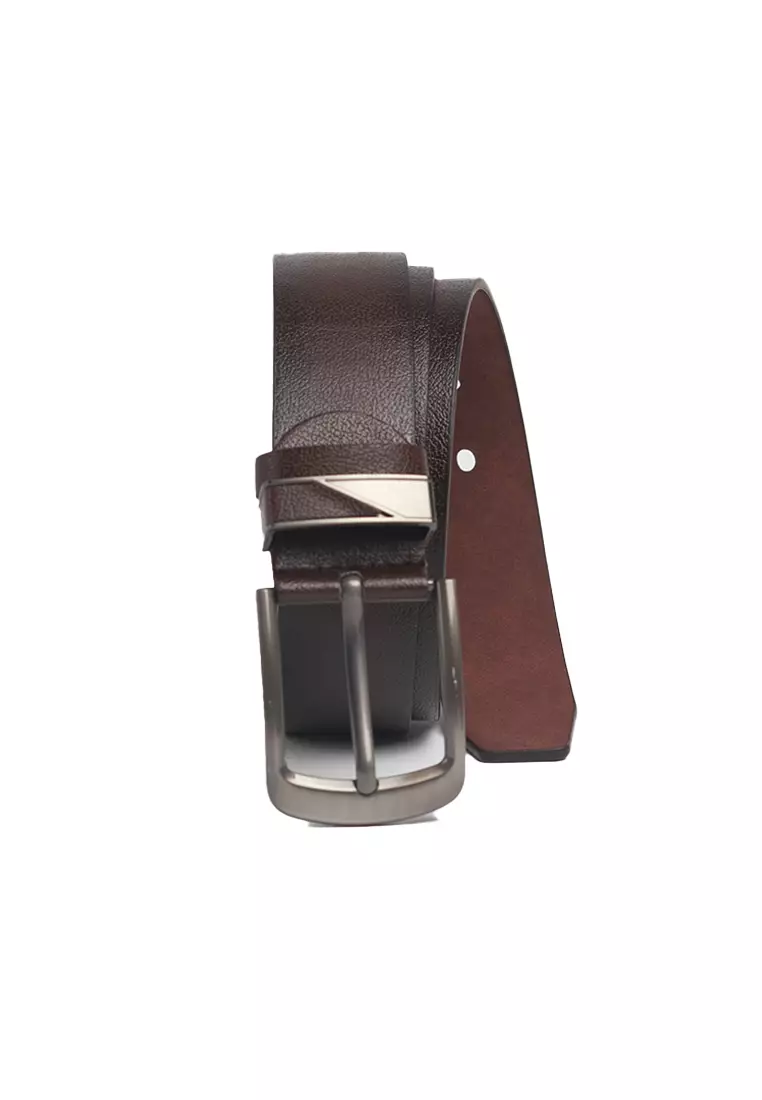 Ikat pinggang kulit belt leather pria COKELAT TUA motif AA