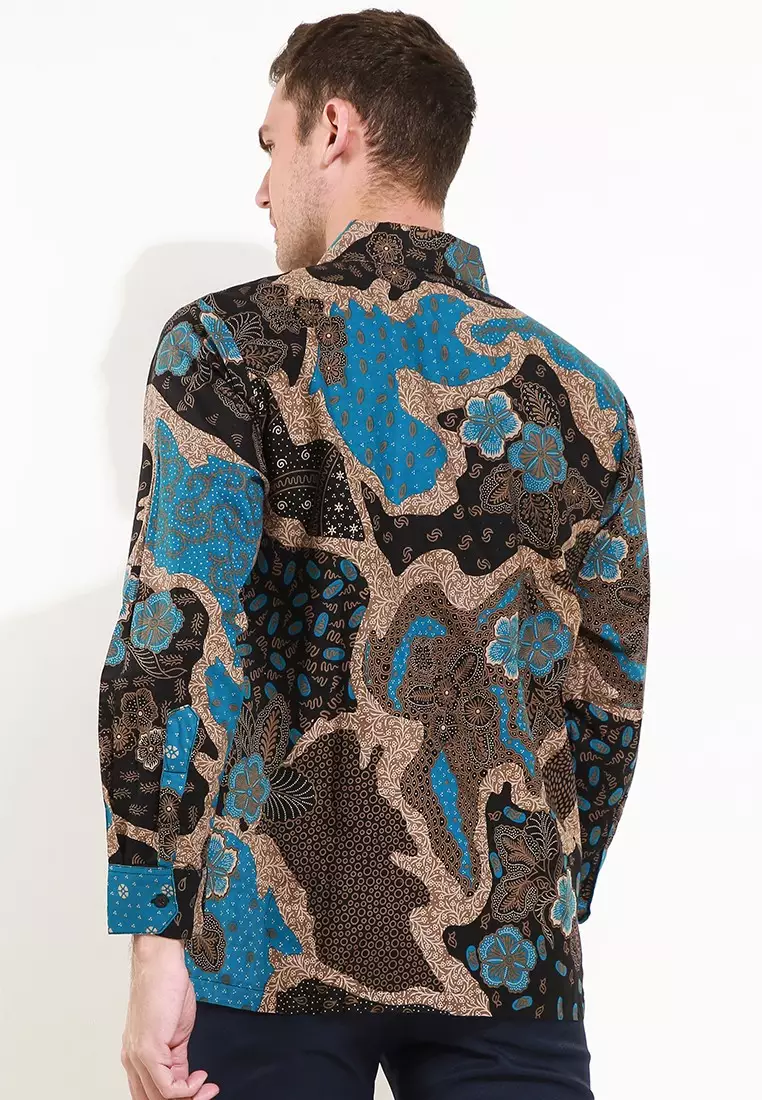 Pulau Kemeja Batik Exclusive Premium Pria Casual Modern Lengan Panjang