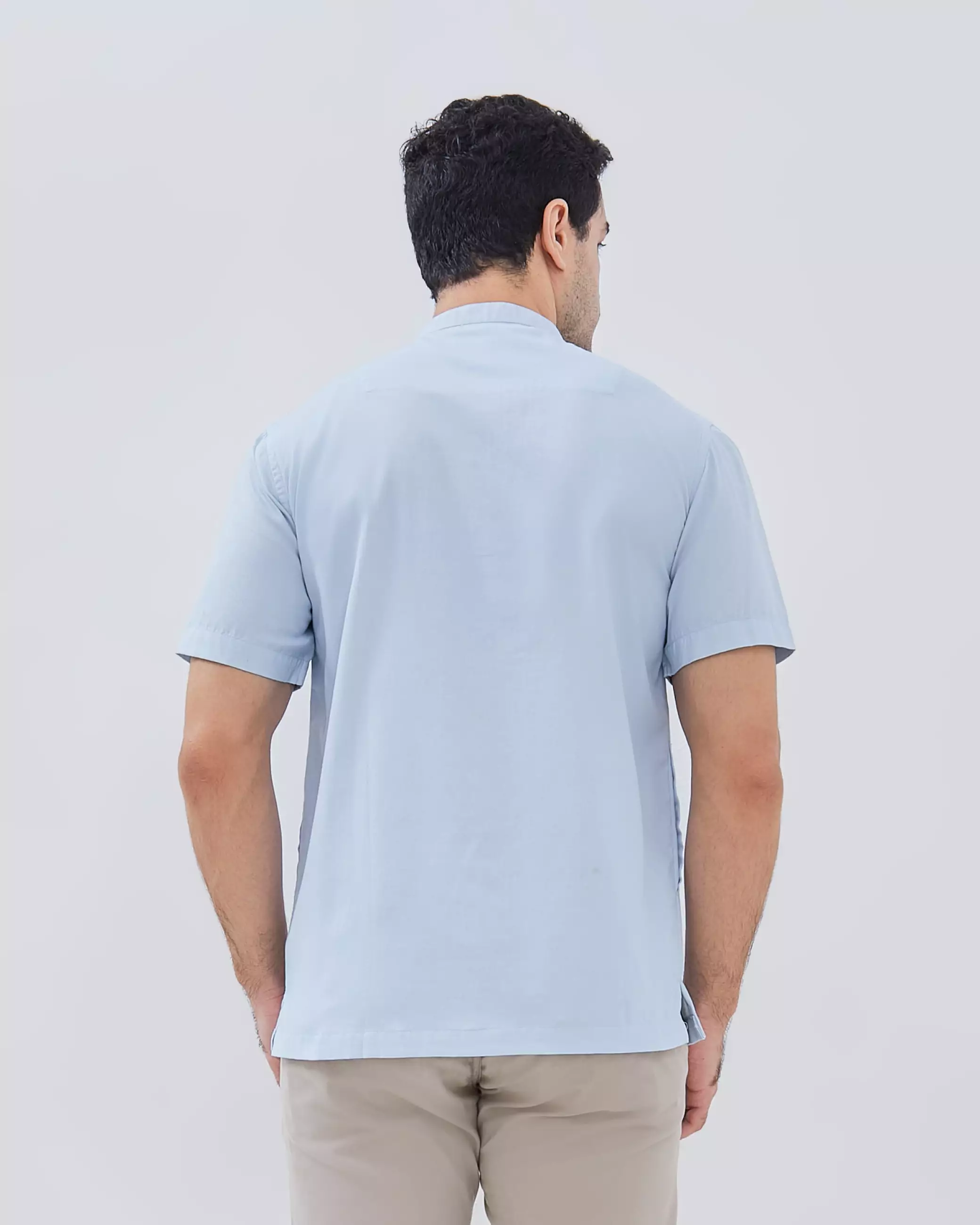 AMK Kemeja Koko Pria Lengan Pendek KK Rashad S/s Light Blue