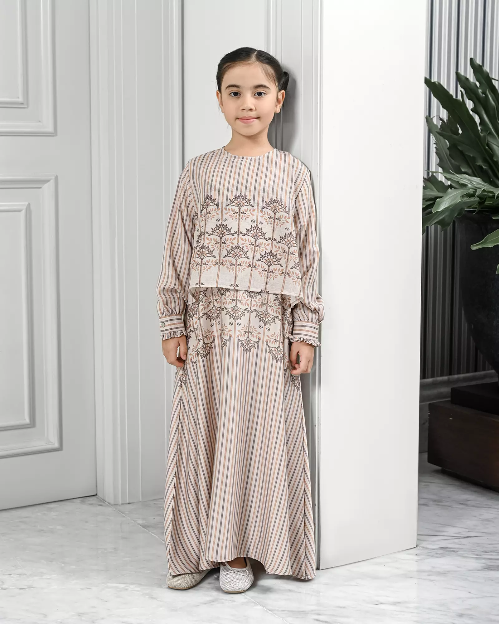 Geulis.id KIDS HANALIKA MAXI DRESS / DRESS ANAK / BAJU LEBARAN - DUSTYPEACH