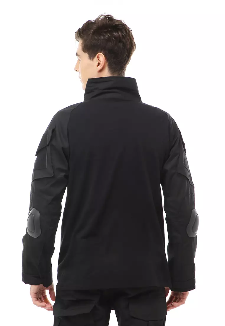 Clover Pakaian Baju Airsoft Paintball Military Long Sleeve Material Soft Fabric ORIGINAL - Black