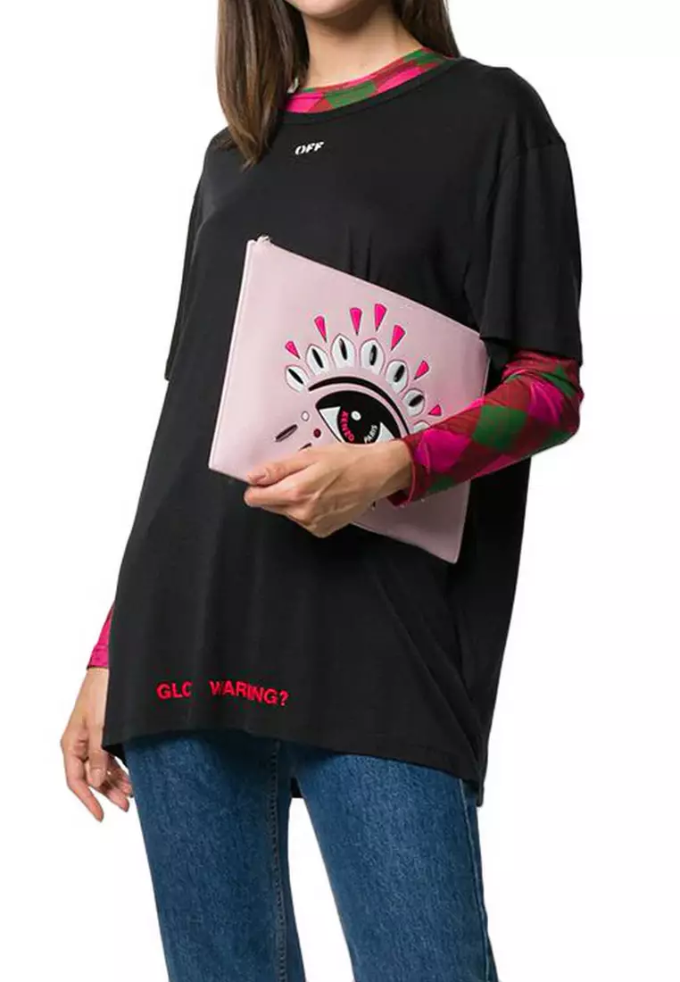 Kontact Eyes A4 Clutch Bag in Pastel Pink for UNISEX