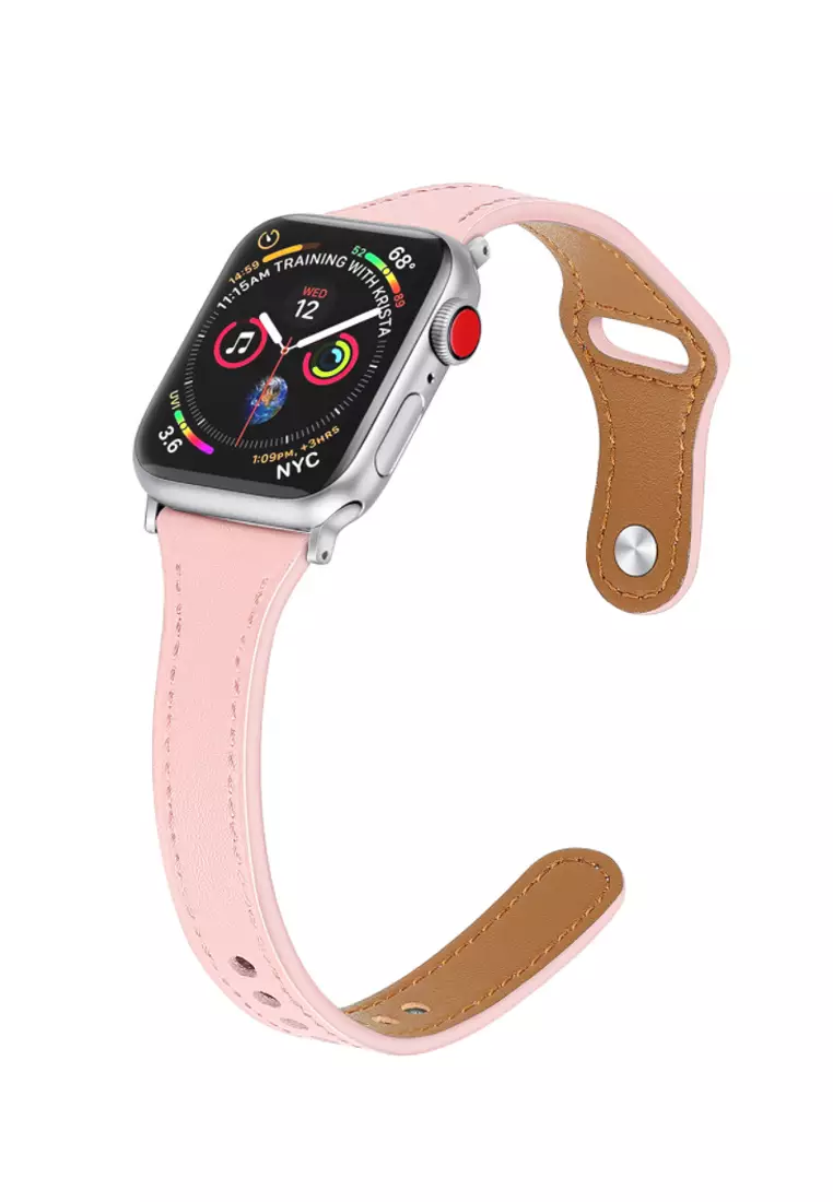 Buy Kings Collection Pink Genuine Leather Apple Watch Band 38MM