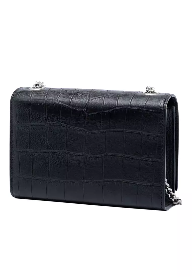 Pre-Loved Saint Laurent Small Embossed Kate Tassel Crossbody Bag