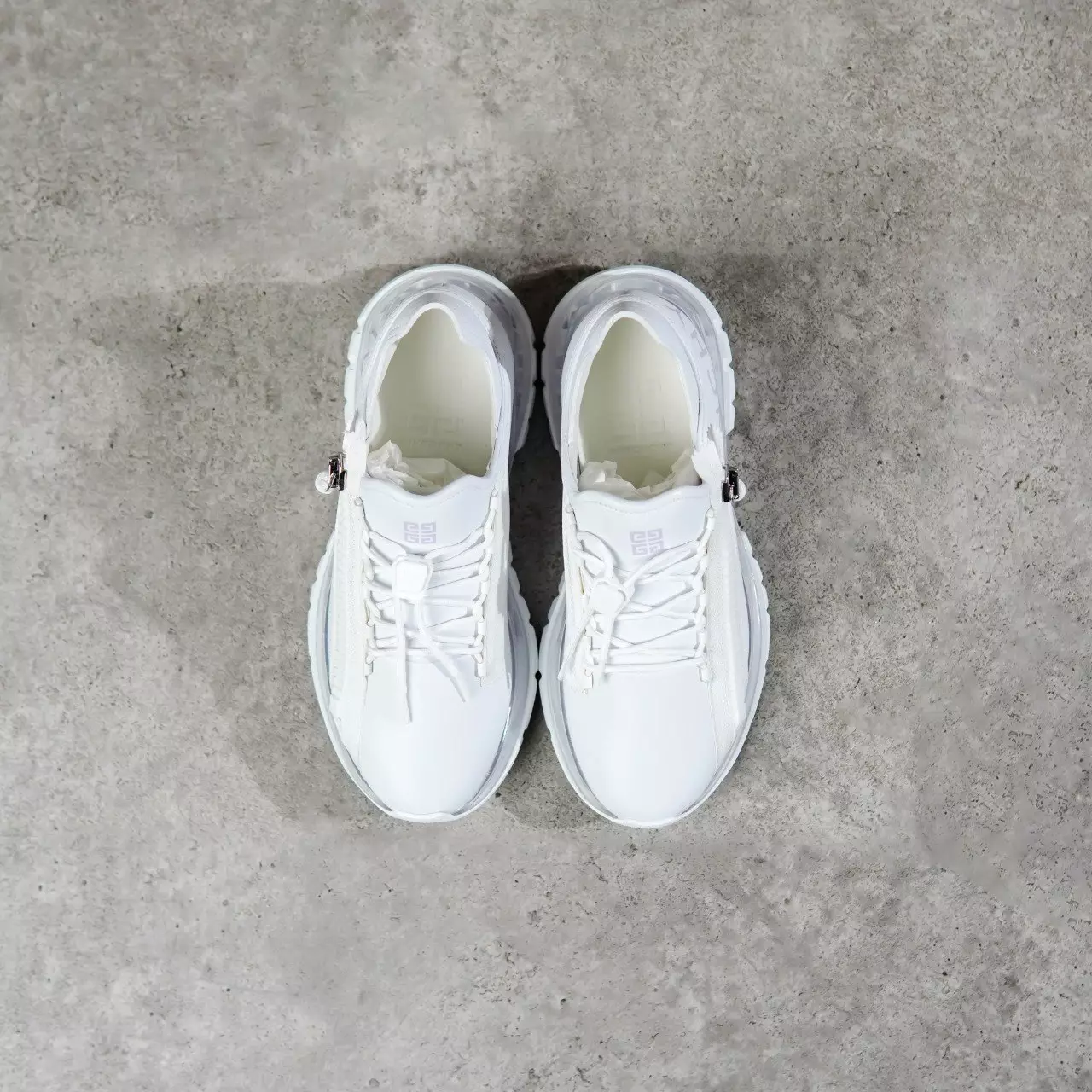 Sepatu GIVENCHY SPECTRE RUNNER PURPLE CLEAR IVORY WHITE ZIP SNEAKER 100% ORIGINAL