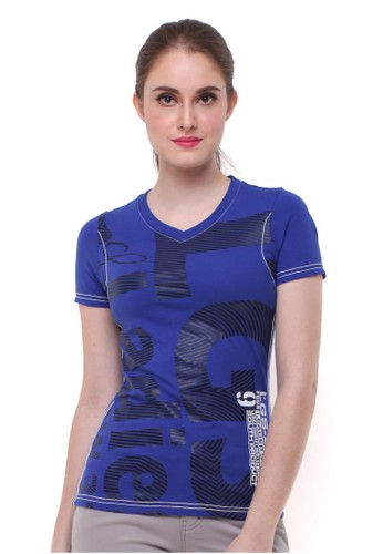 LGS - Slim Fit - Kaos Wanita - Biru Gelap - Logo LGS