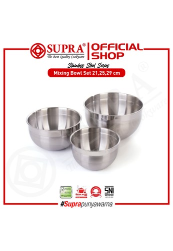 SUPRA silver SUPRA Stainless Steel Mixing Bowl 3 Pcs 37B07HLF86A389GS_1