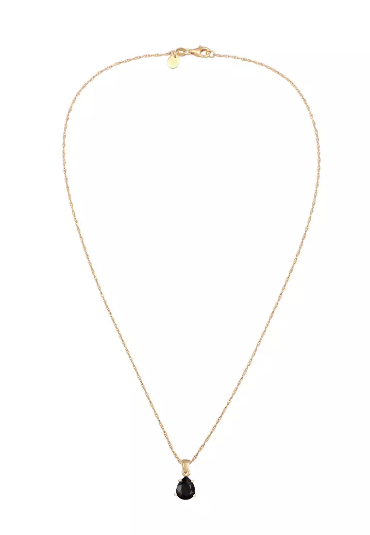 Necklace Drop Pendant Elegant Glass Crystal Gold Plated