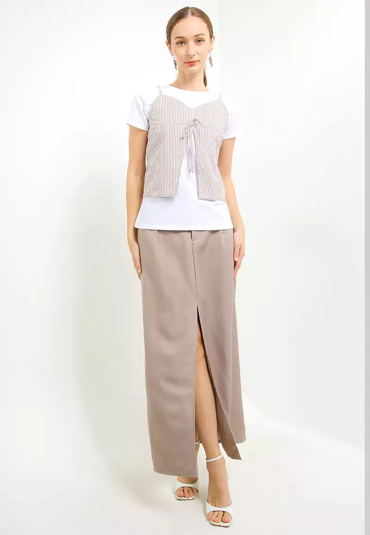 Baju Couple Keluarga Tank Top Salur - Fazia Tops