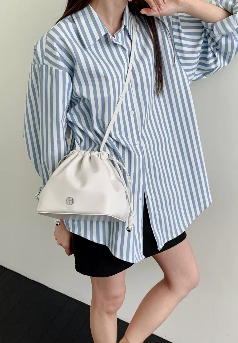 CHERRY Vegan Leather Crossbody Bag White