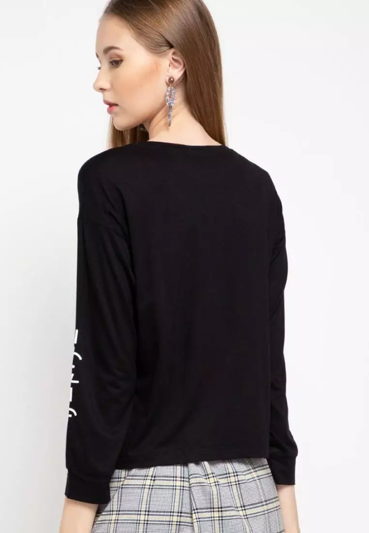 LTC51 lv evo mid katakana arm hitam kaos hijab ladies