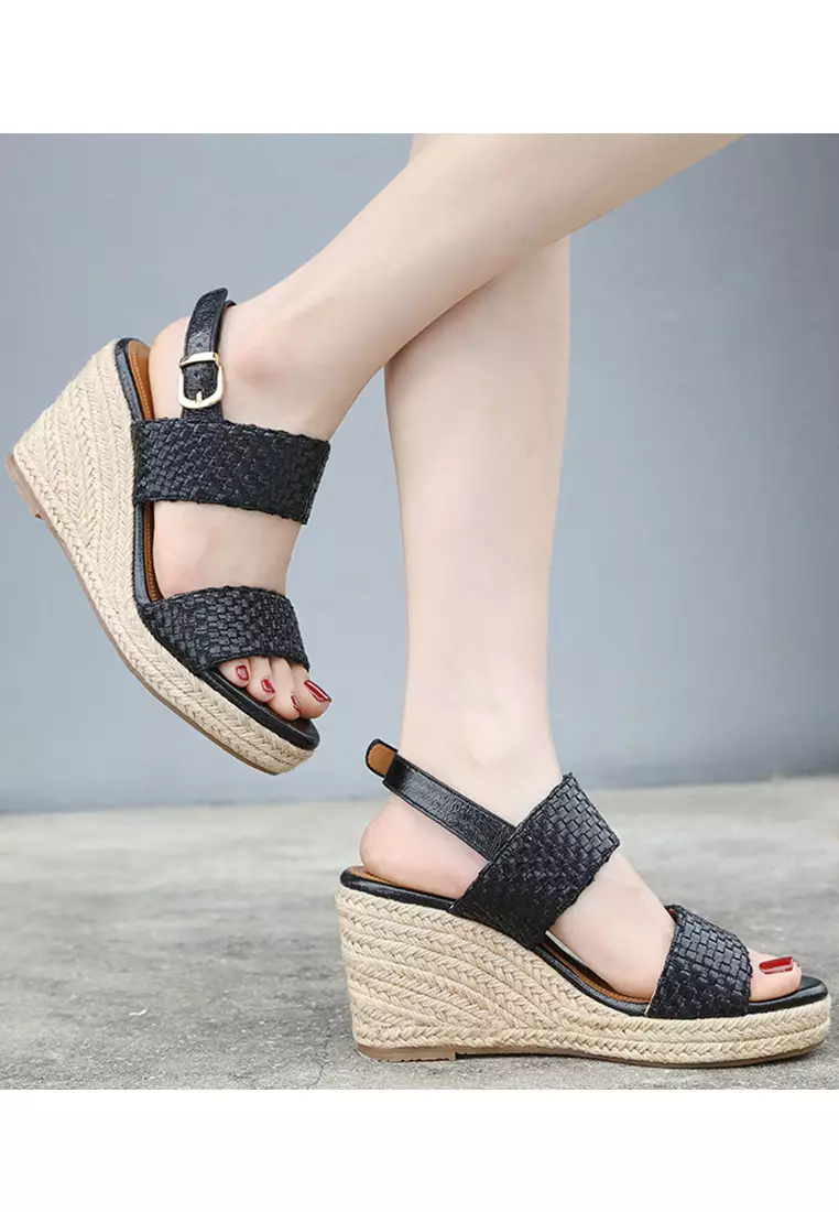 Woven Strap Wedge Espadrilles ALM2024-5