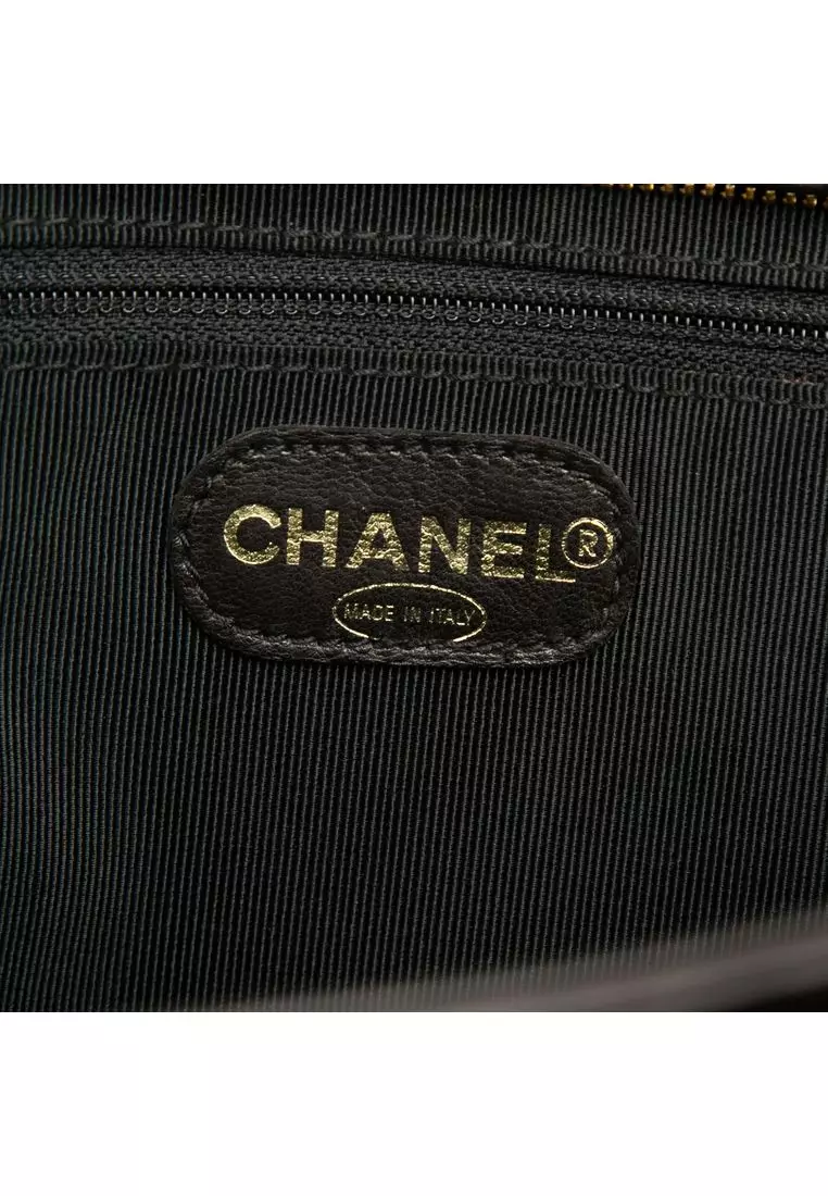 Pre-Loved Chanel Cc Lambskin Front Zip Pocket Tote