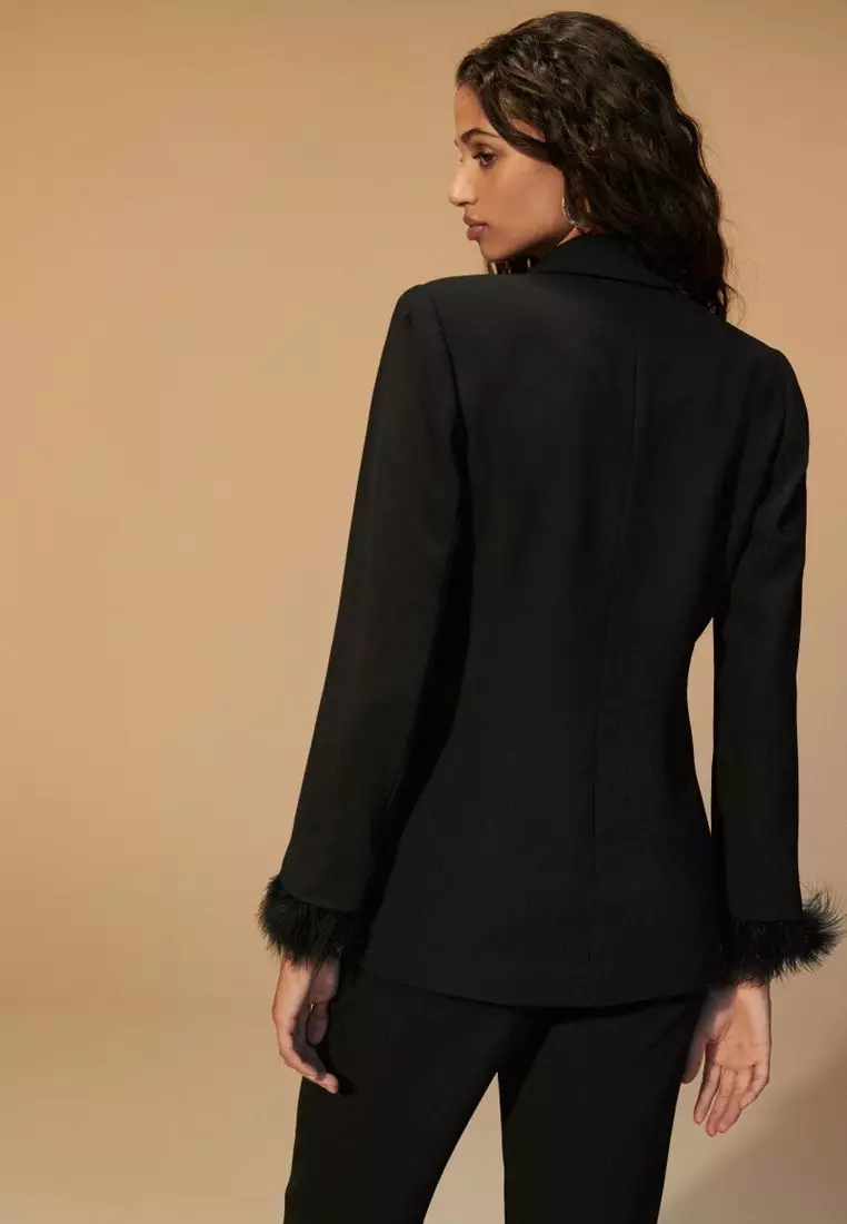 Buy NEXT Double Breasted Feather Cuff Blazer 2024 Online ZALORA