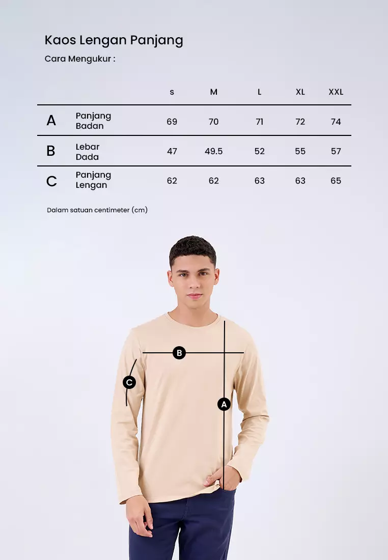 MANZONE - Kaos Lengan Panjang Pria Baltoy Slim Fit - Khaki