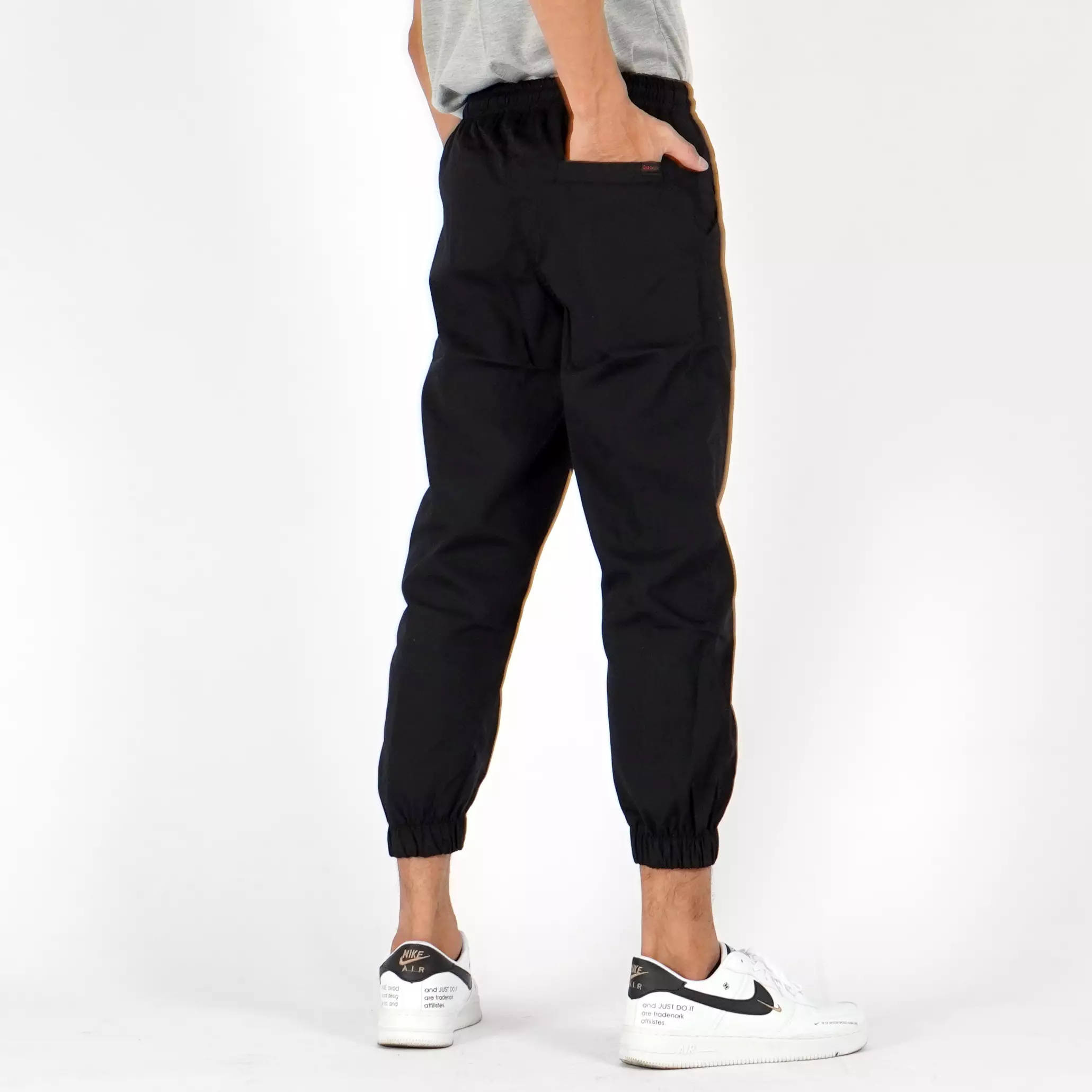 ICHSAN Celana Jogger 3/4 Pria Celana Sirwal Jogger Pangsi 3/4 Slimfit Fashion Casual Pria - HITAM
