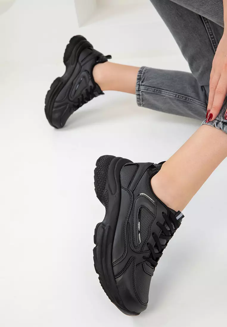Black-Black-C Women's Sneakers 18802