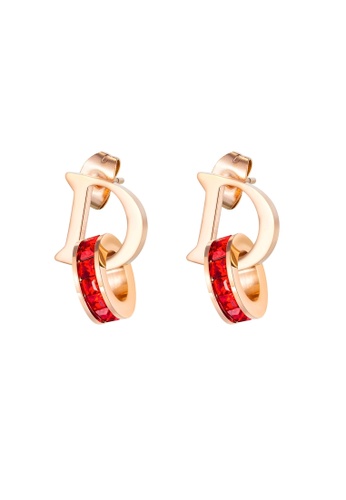 Air Jewellery gold Luxurious Shape D Earring In Rose Gold 38DCEACD3844BFGS_1