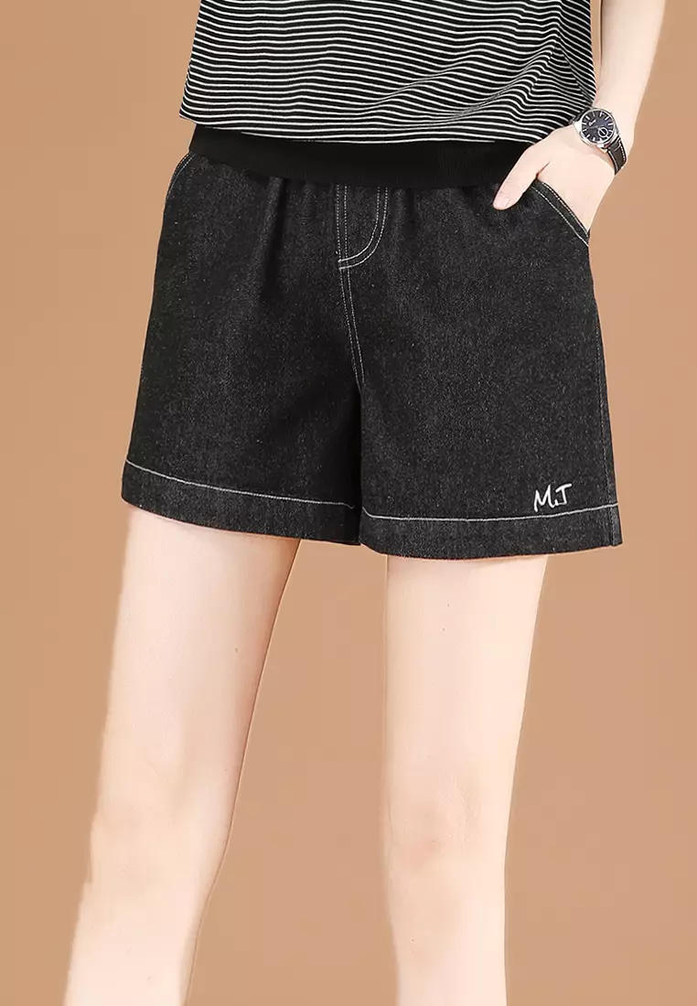 Girls black denim shorts sale