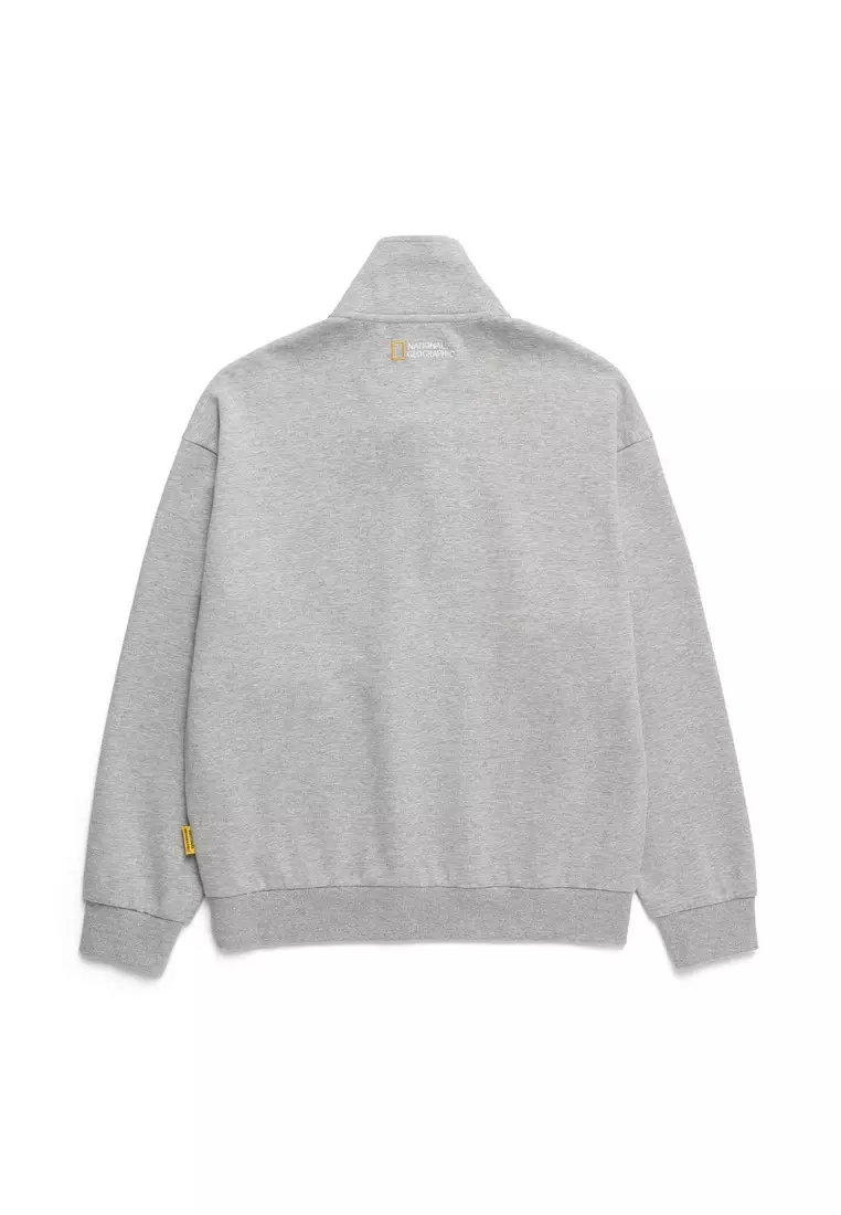 スウェット・トレーナー NATIONAL GEOGRAPHIC PINTAIL TRAINING HALF ZIP-UP SWEATSHIRT Unisex PINTAIL Half-Zip Sweatshirt - CARBON BLACK