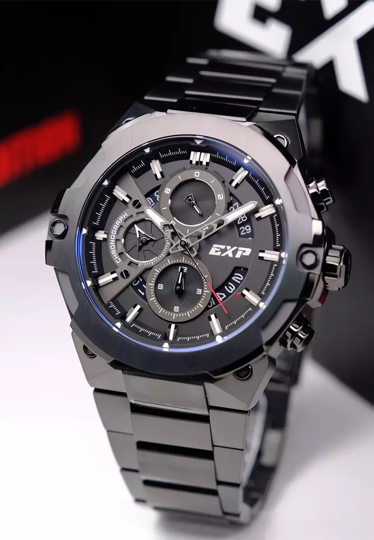 Expedition EXP - Jam Tangan Chronograph Pria - Black Stainless Steel - 6838 MCBIGBA