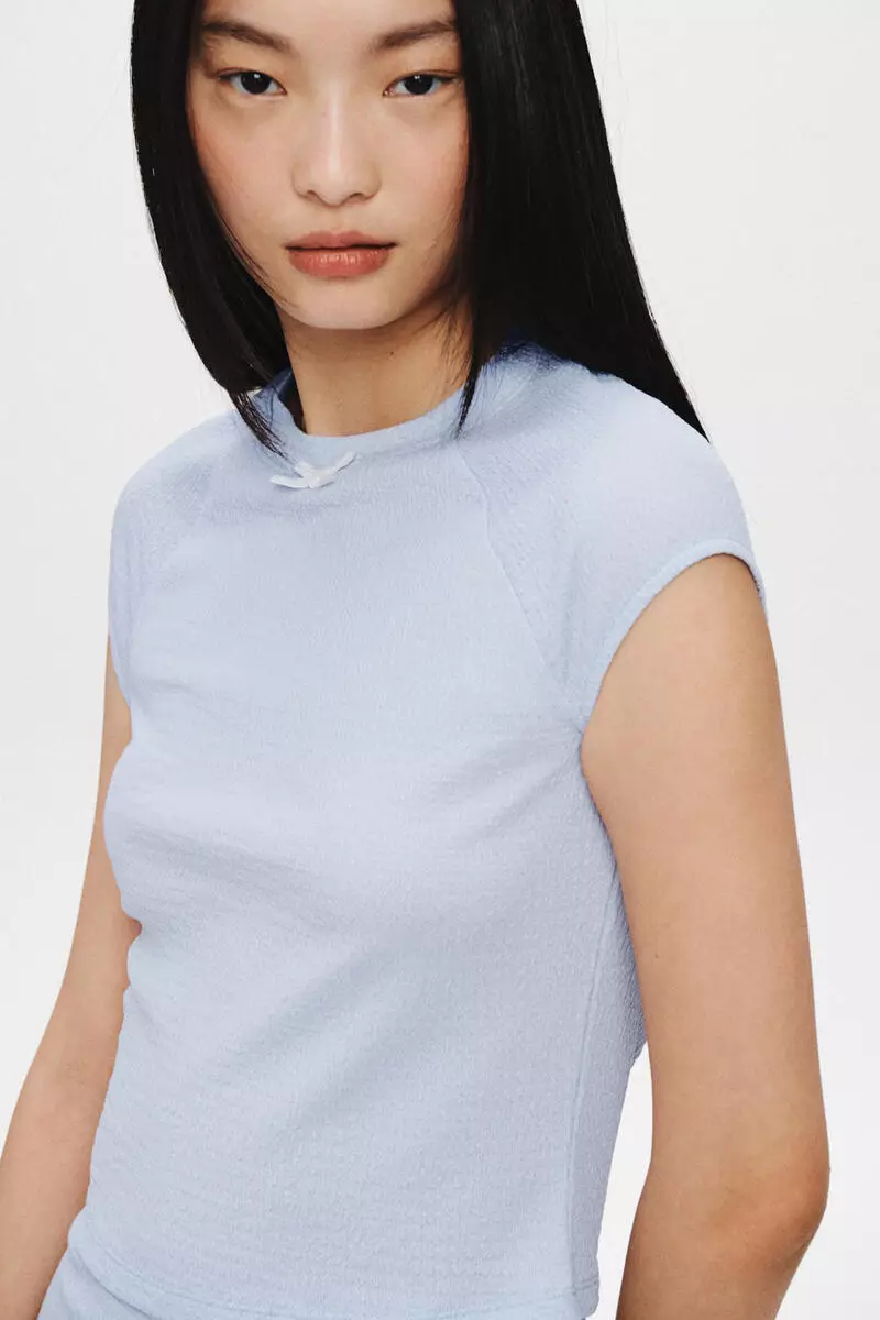 Textured jersey top