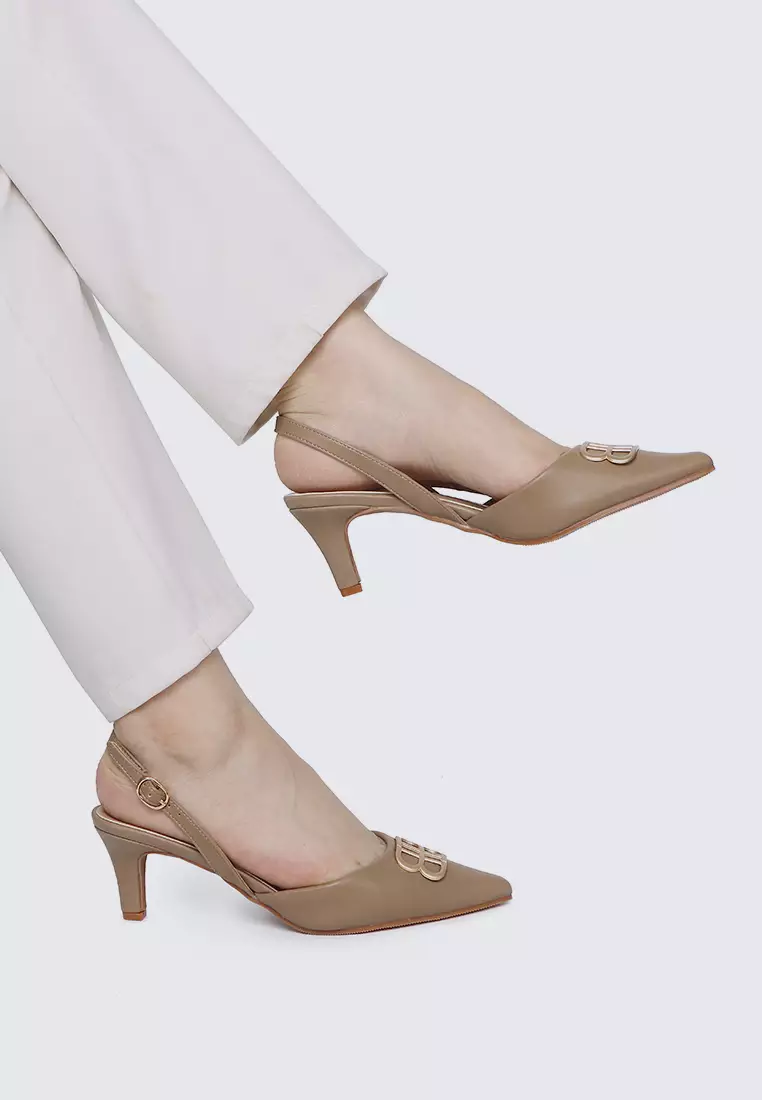 Portia Comfy Heels In Tan