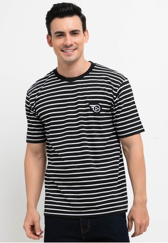 Brand Revolution black and multi Overlines Stripe (Oversize Tees) CF43CAAFFDBACBGS_1