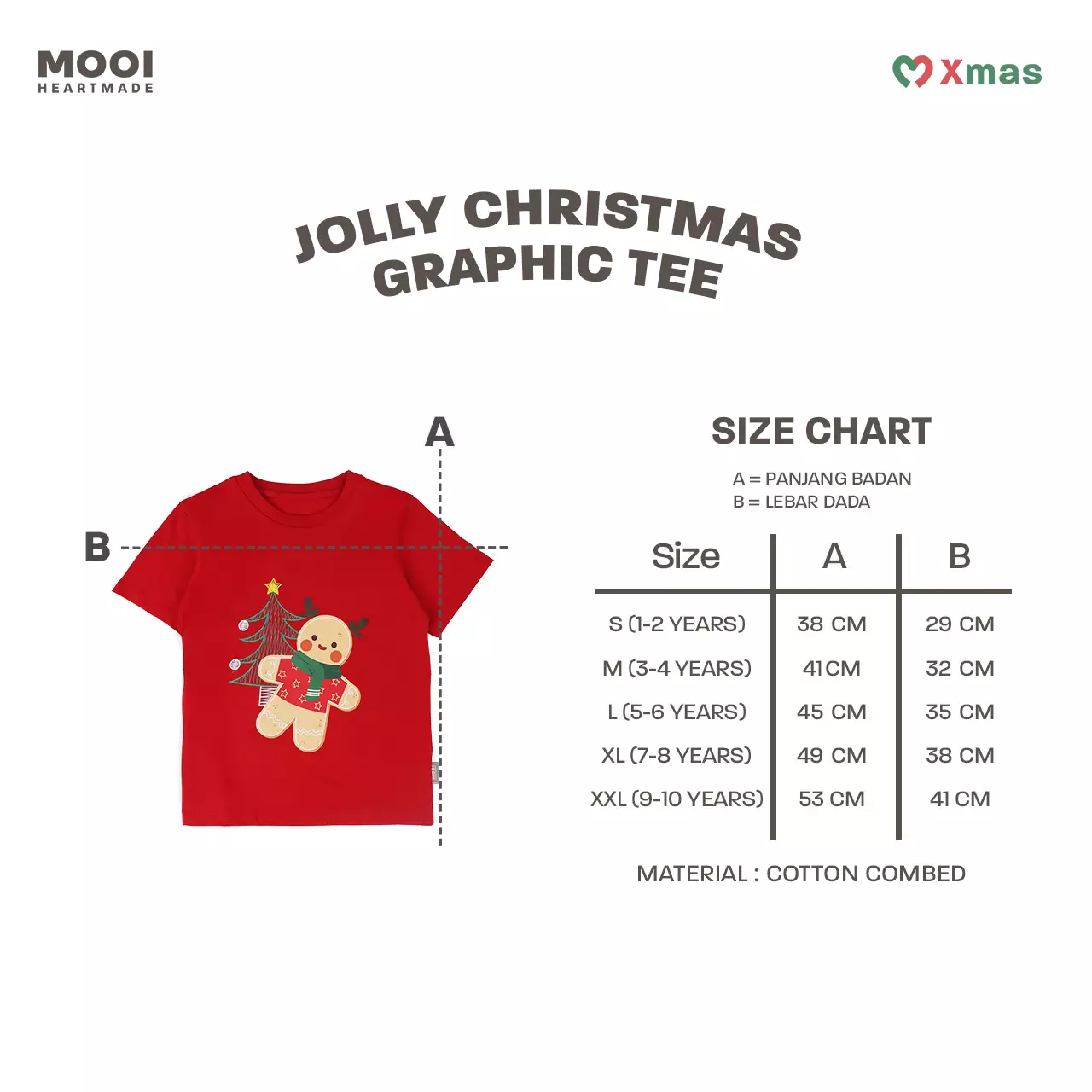Mooi Kaos Anak Laki-Laki Christmas Collection Jolly Christmas Graphic Tee - Ivory